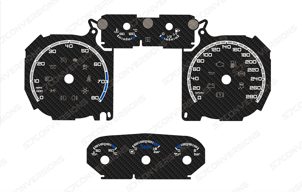 Thumbnail: Ford Focus RS Mk2 KM/H Carbon Dial Cards 8 Colours