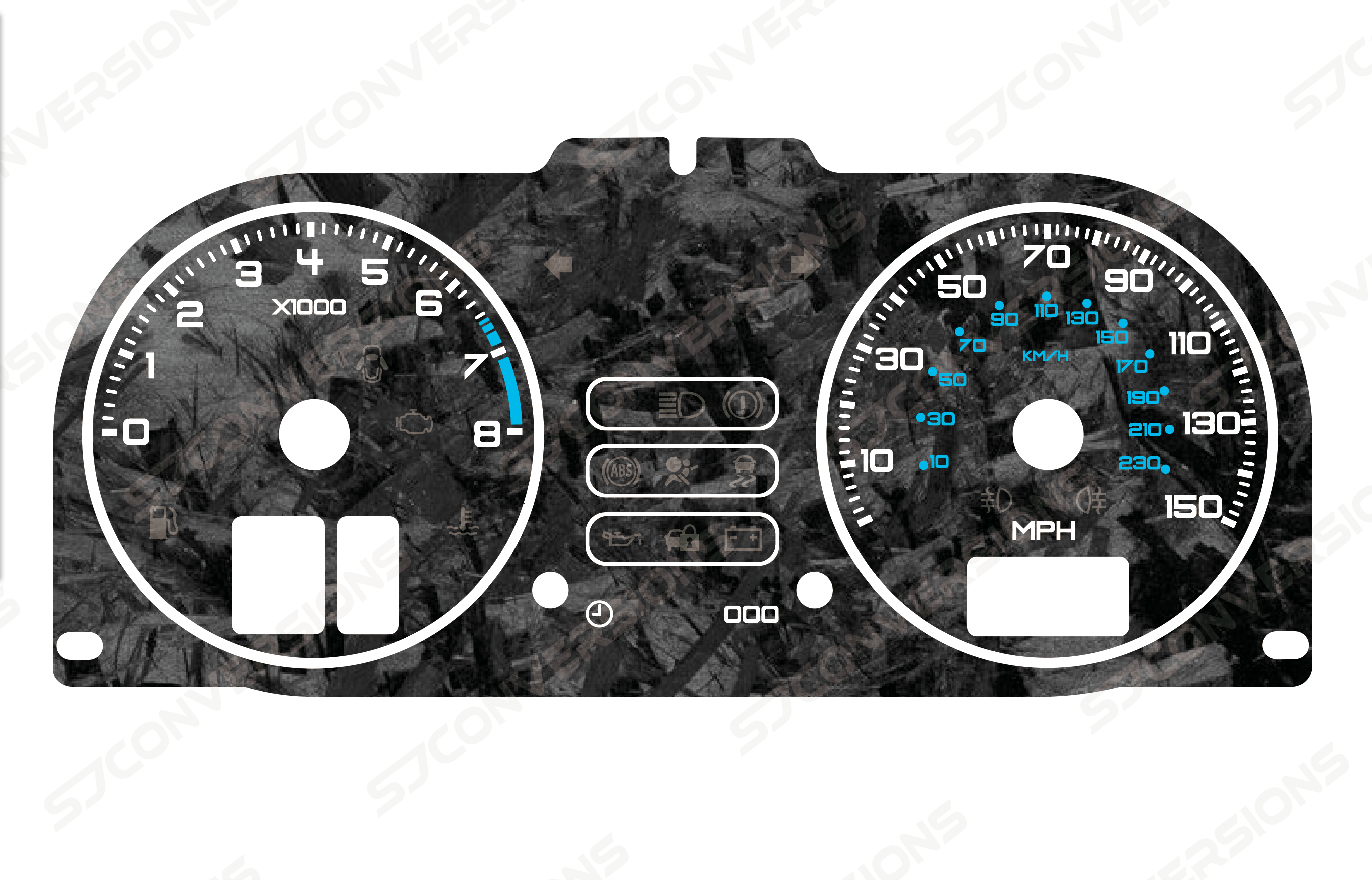 Ford Fiesta Mk6 ST150 Prefacelift Forged Carbon Dial Cards 8 Colours