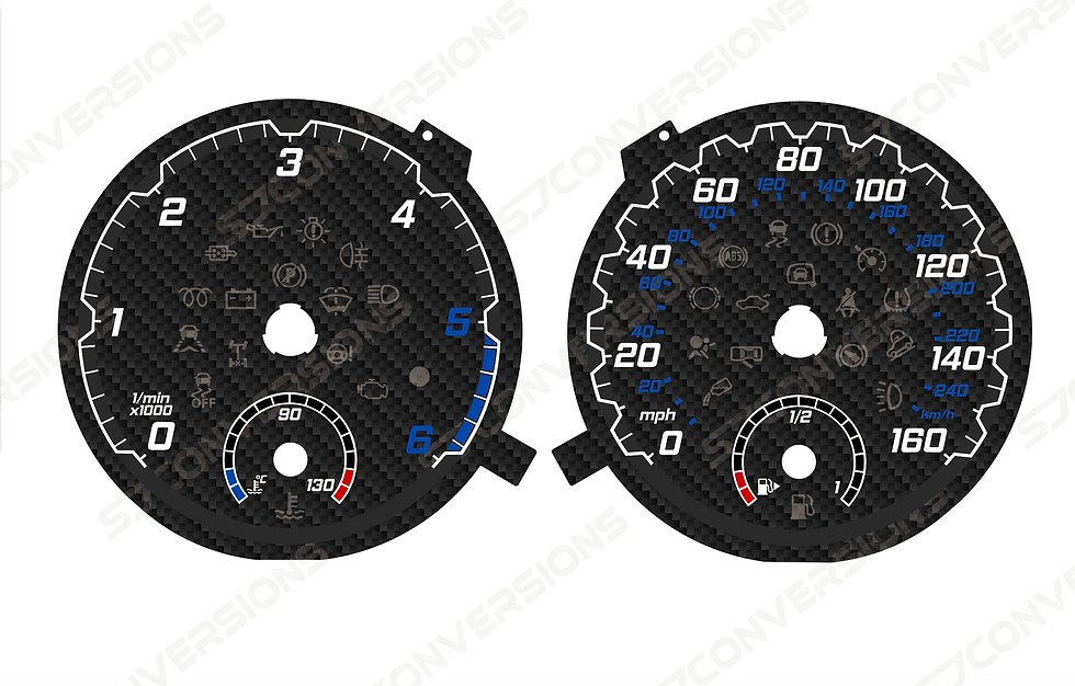 Thumbnail: VW Transporter T6 Version 2 Carbon Dial Cards 8 Colours