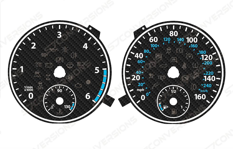 Thumbnail: VW Transporter T6 Carbon Dial Cards 8 Colours