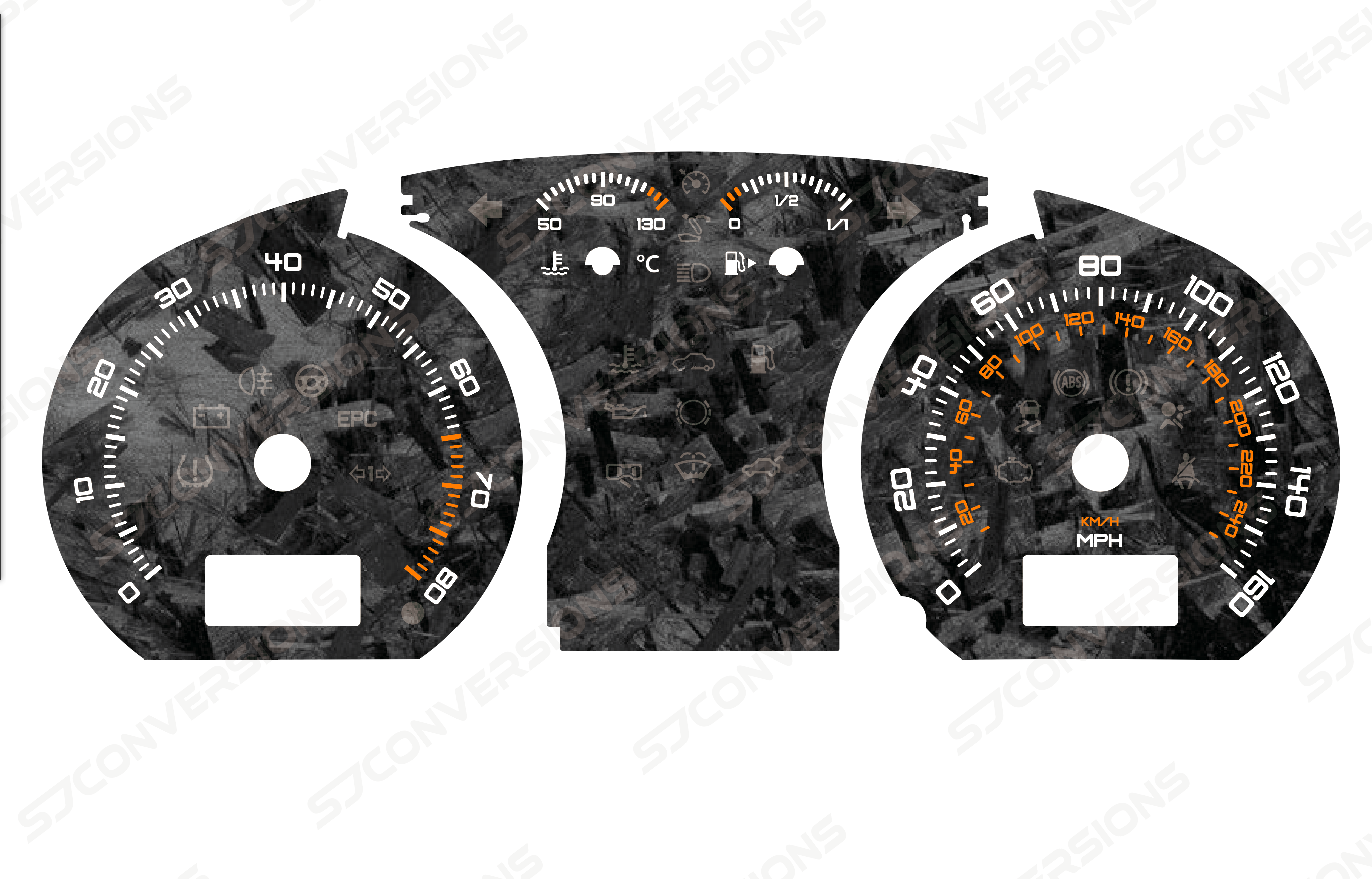 VW Polo Mk4 9N GTI Forged Carbon Dial Cards 8 Colours