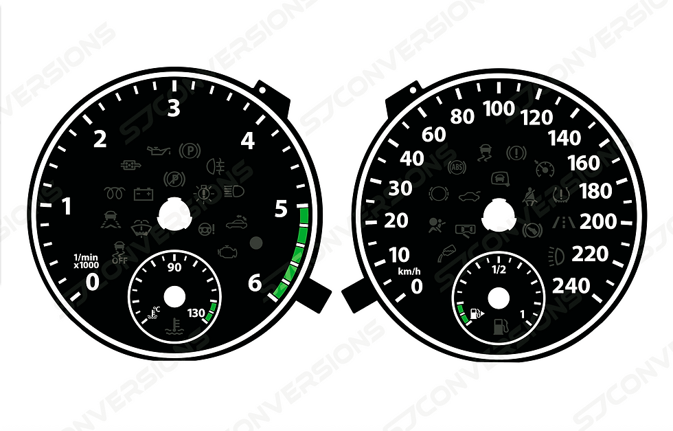Thumbnail: VW Caddy Mk4 KM/H Version 1 Plain Dial Cards 8 Colours