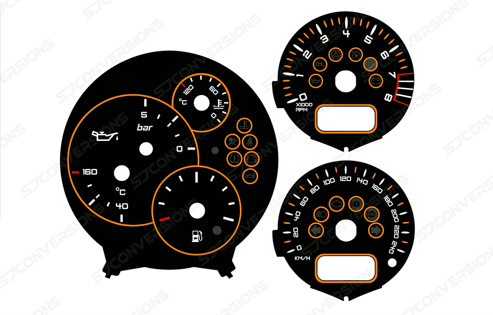 Thumbnail: Mini Cooper R53 Chrono Pack KM/H V2 Plain Custom Dial Cards 8 Colours