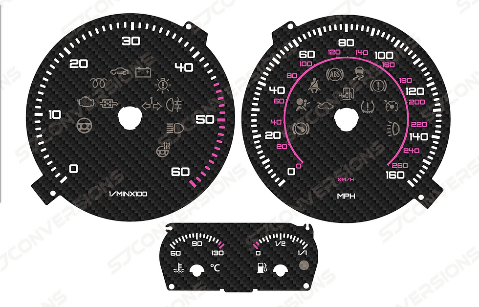 Thumbnail: VW Caddy Mk3 Version 2 Carbon Dial Cards 8 Colours