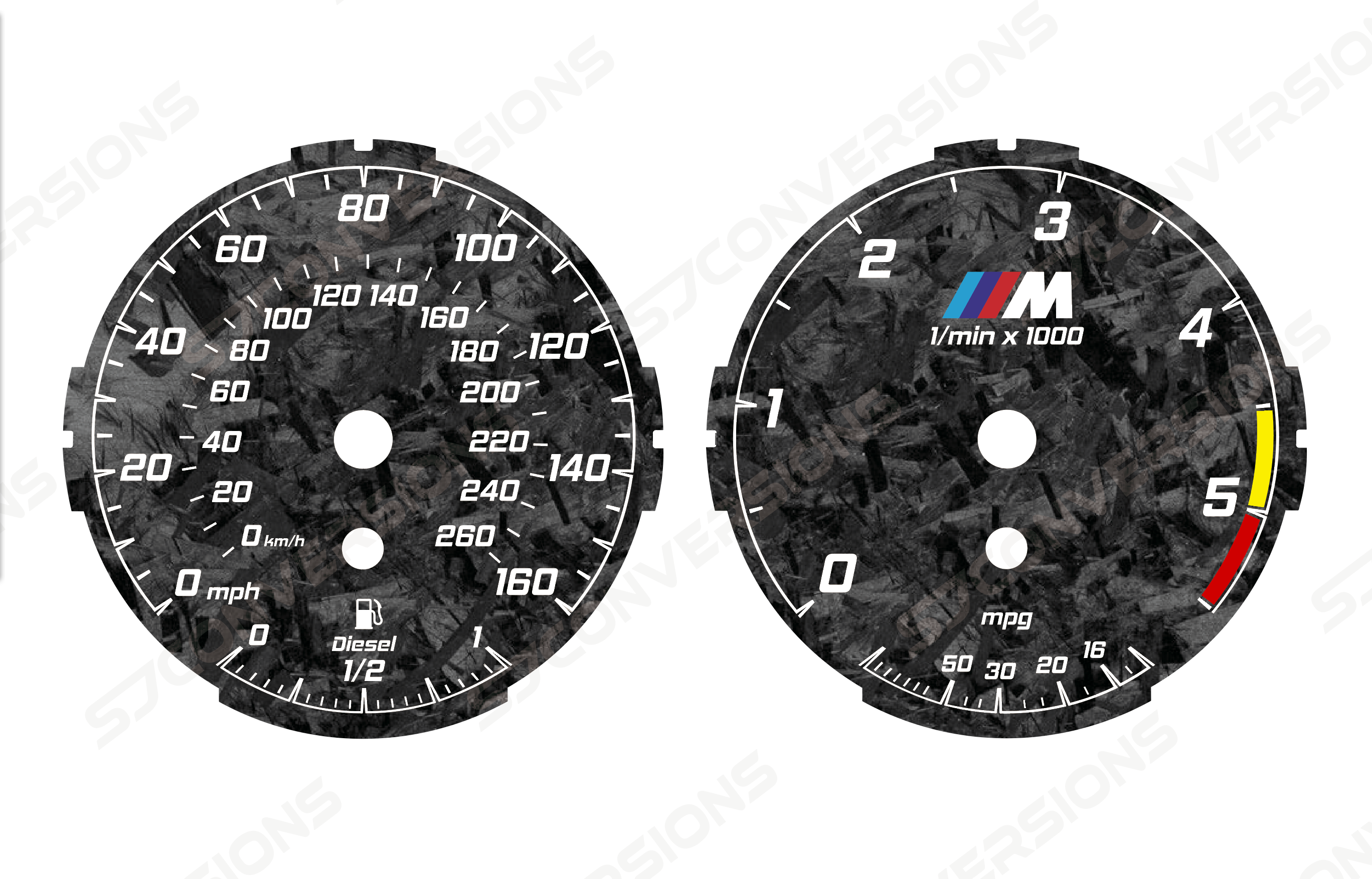 BMW E90 E91 E92 E93 Diesel Version 2 M Sport Custom Forged Carbon Dial Cards