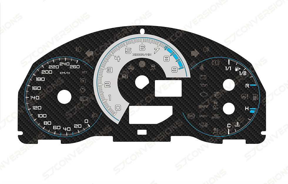 Thumbnail: Toyota GT86 KM/H Carbon Dial Cards 8 Colours