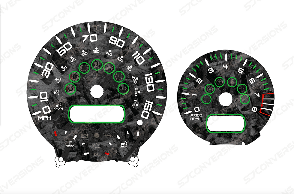 Thumbnail: Mini Cooper R53 V2 Forged Carbon Custom Dial Cards 8 Colours