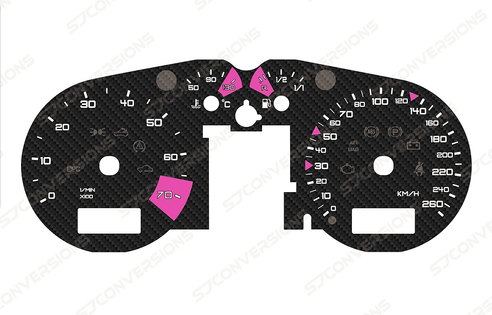 Thumbnail: Audi TT Mk1 Petrol KM/H Carbon Dial Cards 8 Colours