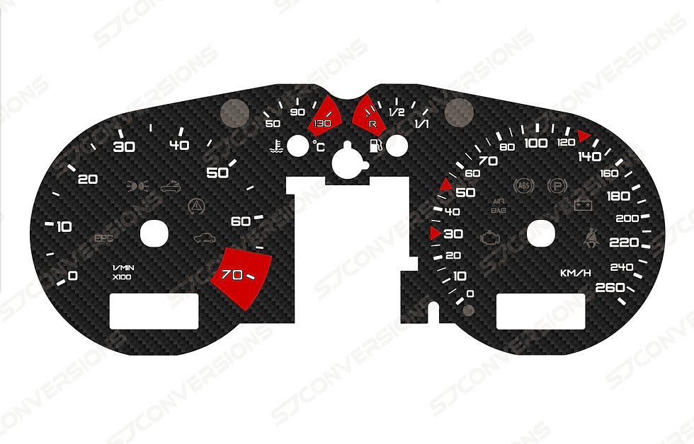 Thumbnail: Audi TT Mk1 Petrol KM/H Carbon Dial Cards 8 Colours