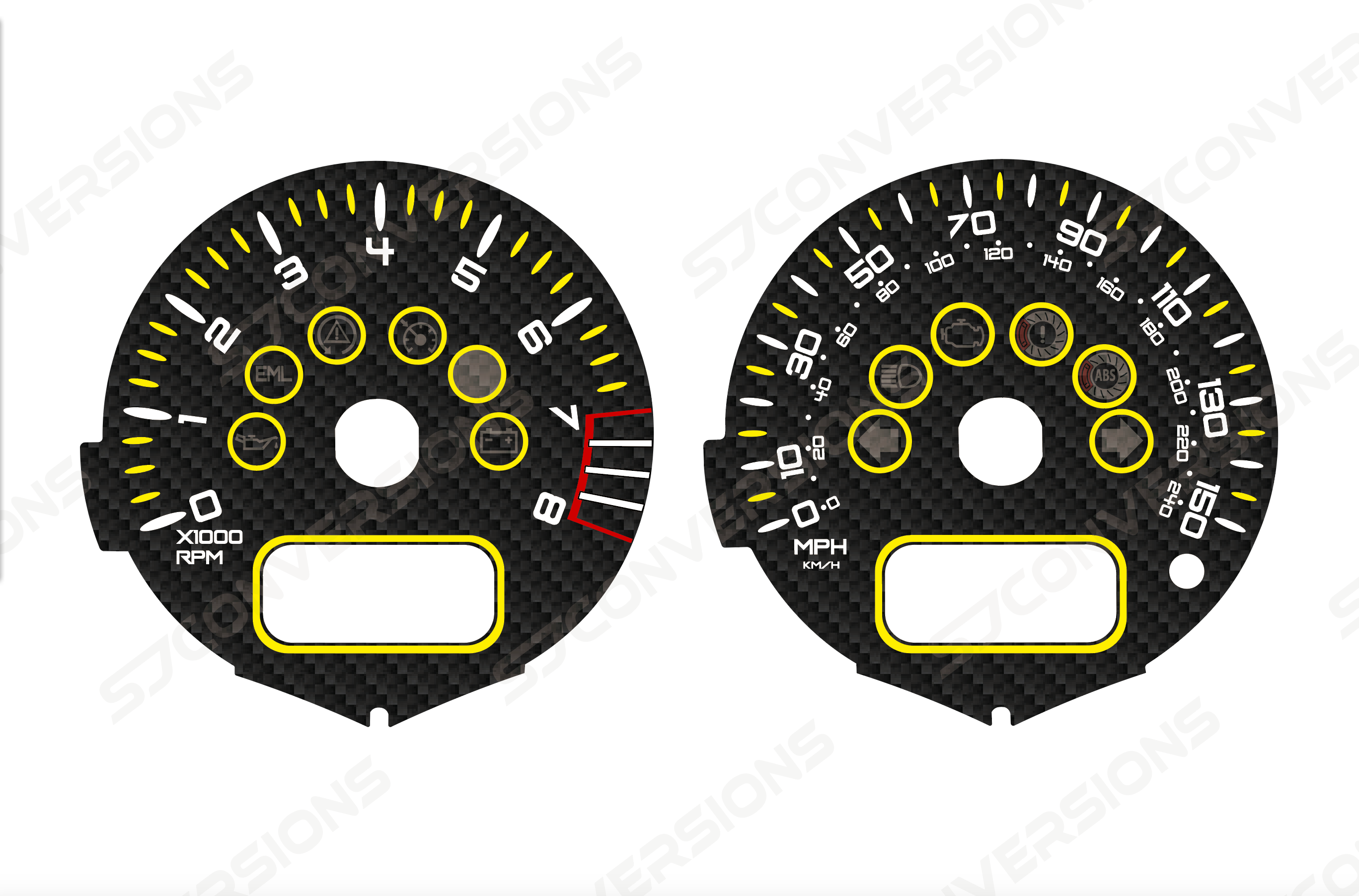 Mini Cooper R53 Twin Facelift V2 Carbon Custom Dial Cards 8 Colours