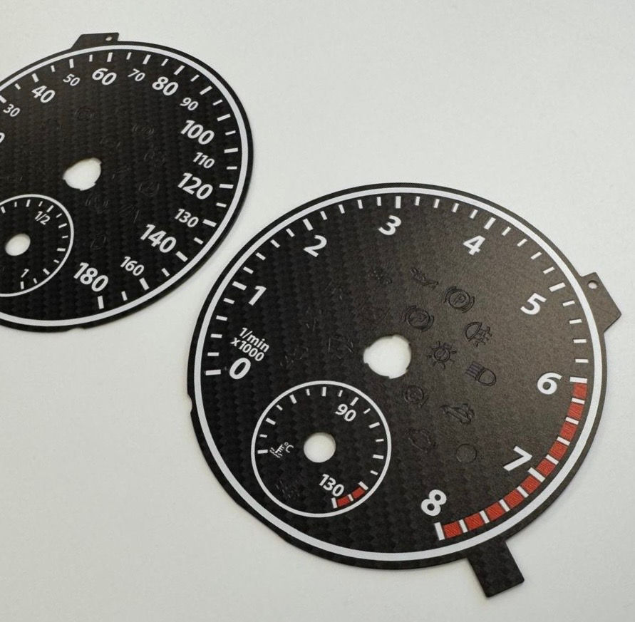 Thumbnail: VW Scirocco Mk3 Petrol Carbon Dial Cards 8 Colours