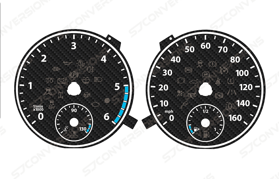 VW Transporter T5.1 Carbon Dial Cards 8 Colours