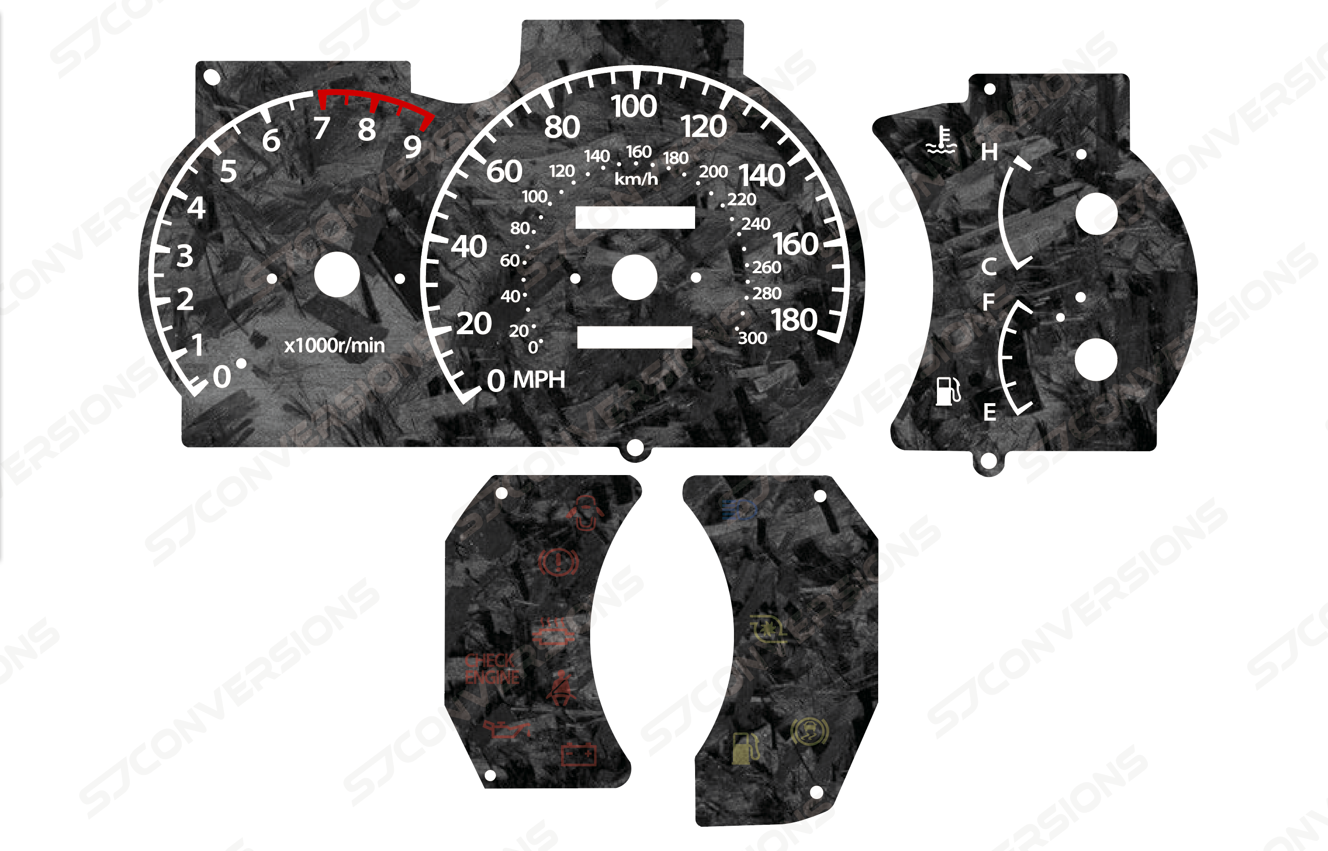 Mitsubishi Evo 1 2 3 Forged Carbon Dial Cards