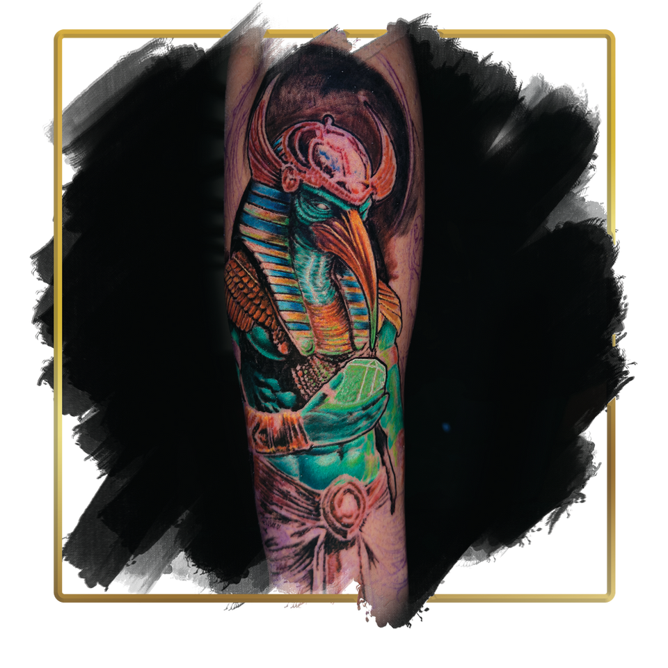 Color Tattoo, Thoth Tattoo, Egyptian Tattoo, Unique Tattoo, Custom Tattoo