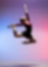 dancer jumping right maroon outfit