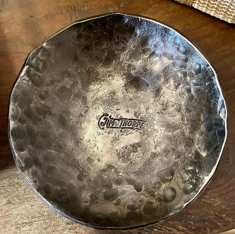 Jim Thorpe Hammered Metal Dish
