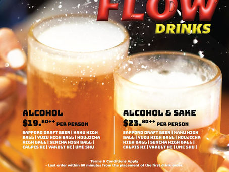 Free Flow Sapporo draft beer and more!