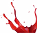 A red splash on white background for Chicago artist newsletter The Brown Pages
