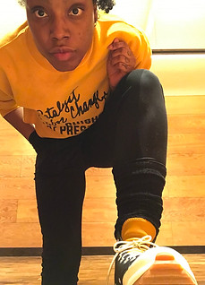 Selfie timer of Jenn Freeman | Po'Chop wearing a sweatshirt from Philadelphia Printworks