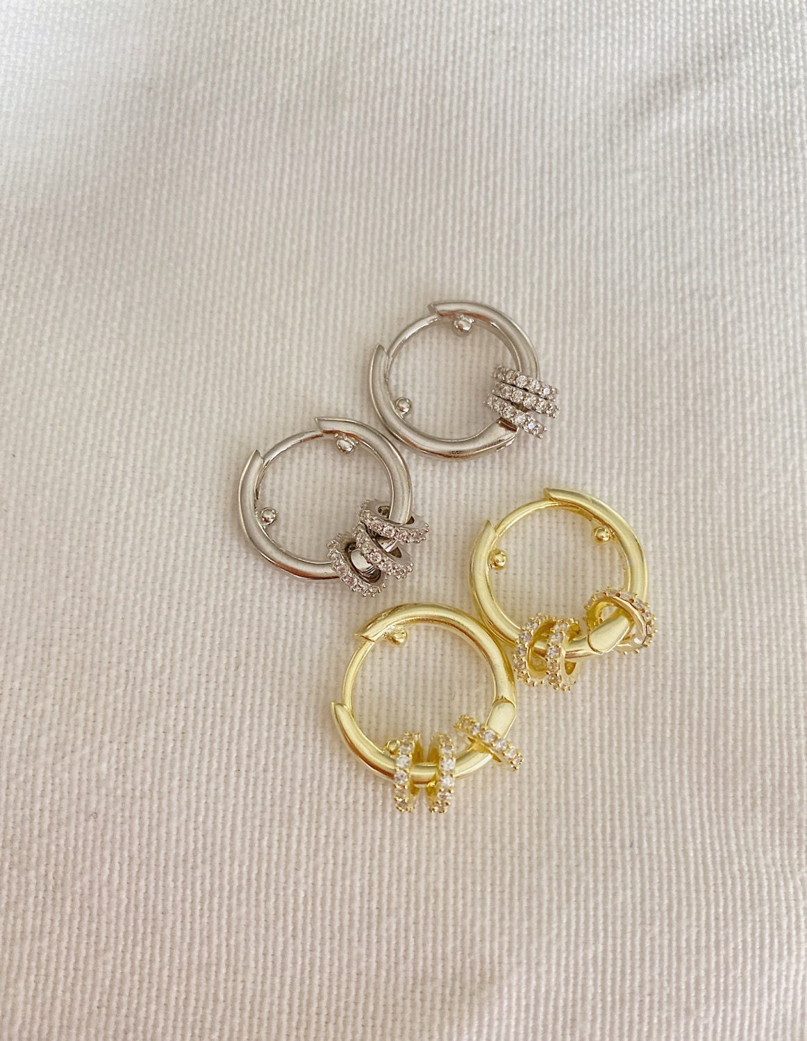 Tekli Üç Halkalı Küpe-925 Gümüş