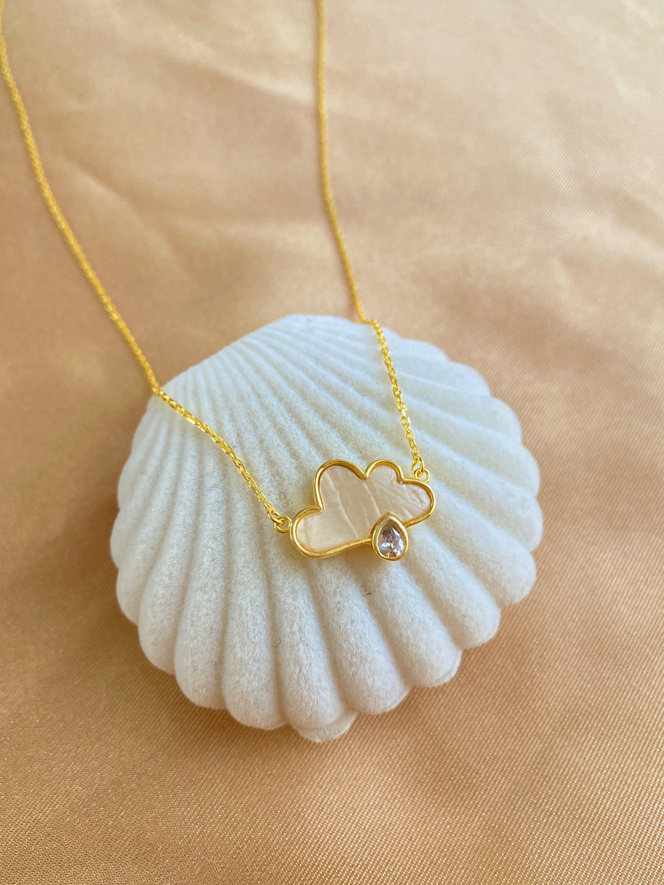 Tek Taşlı Bulut Kolye | 925 Gümüş  