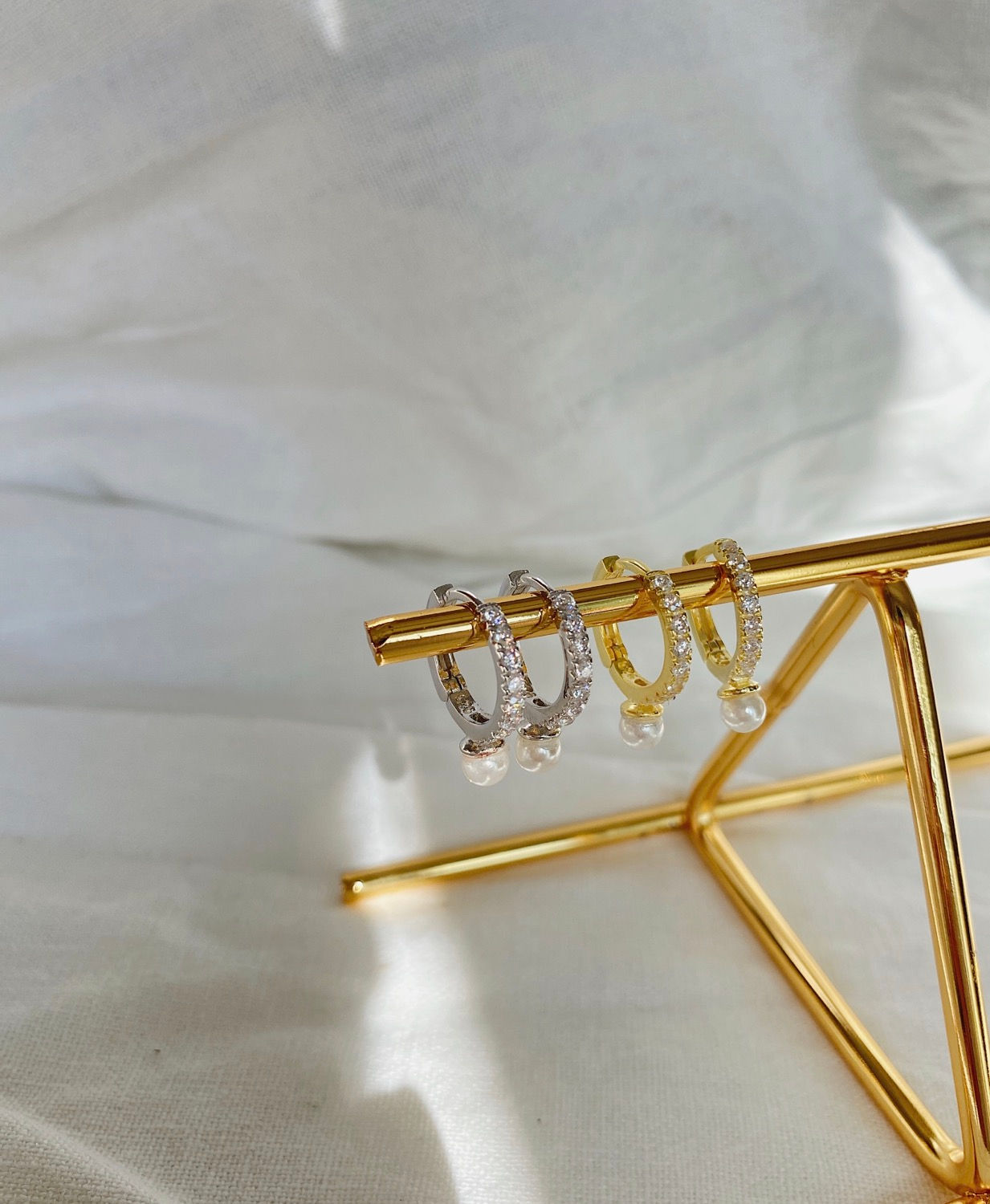 İncili Halka Küpe | 925 Gümüş