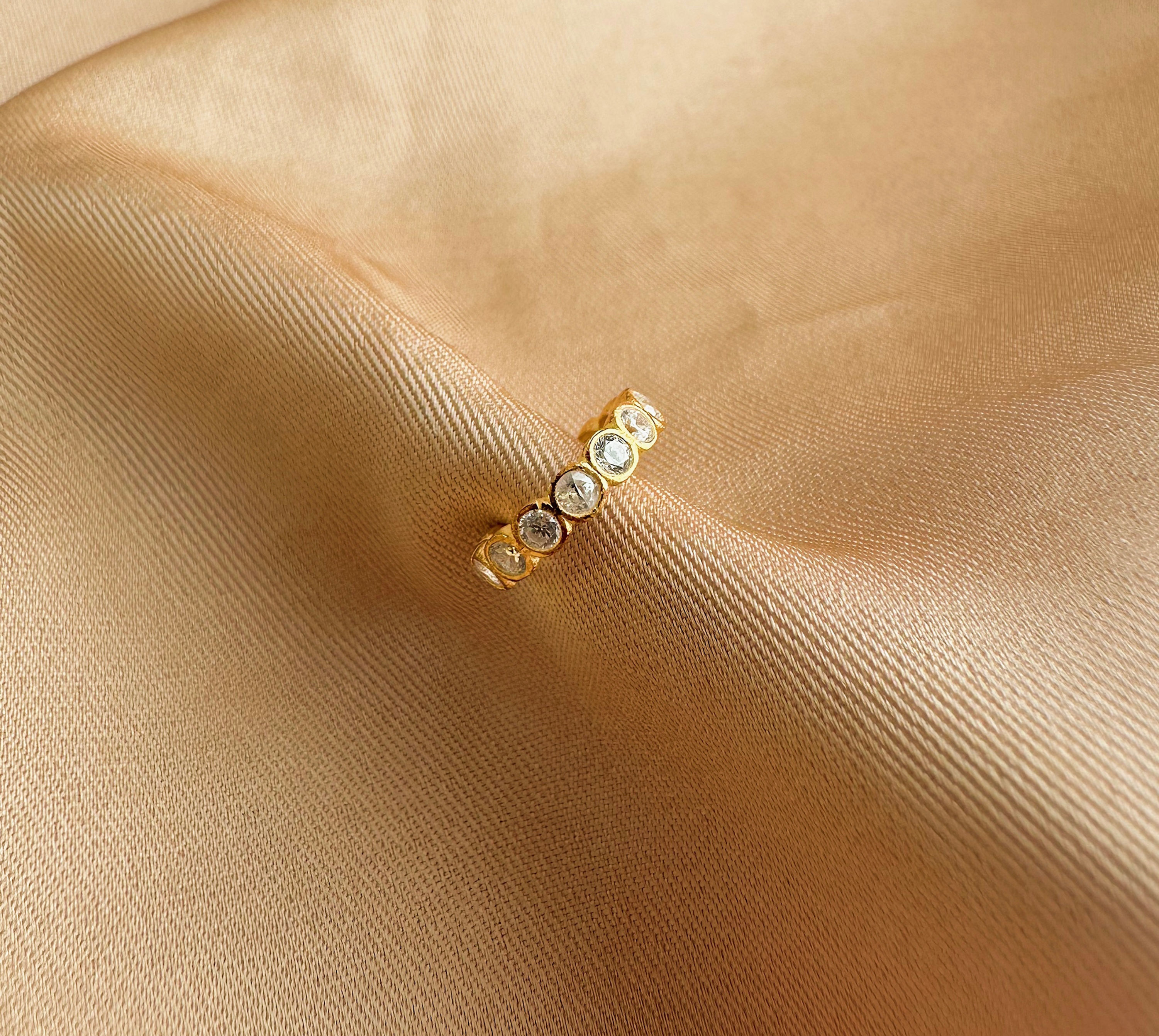 Mini Yuvarlak Taşlı Earcuff | 925 Gümüş