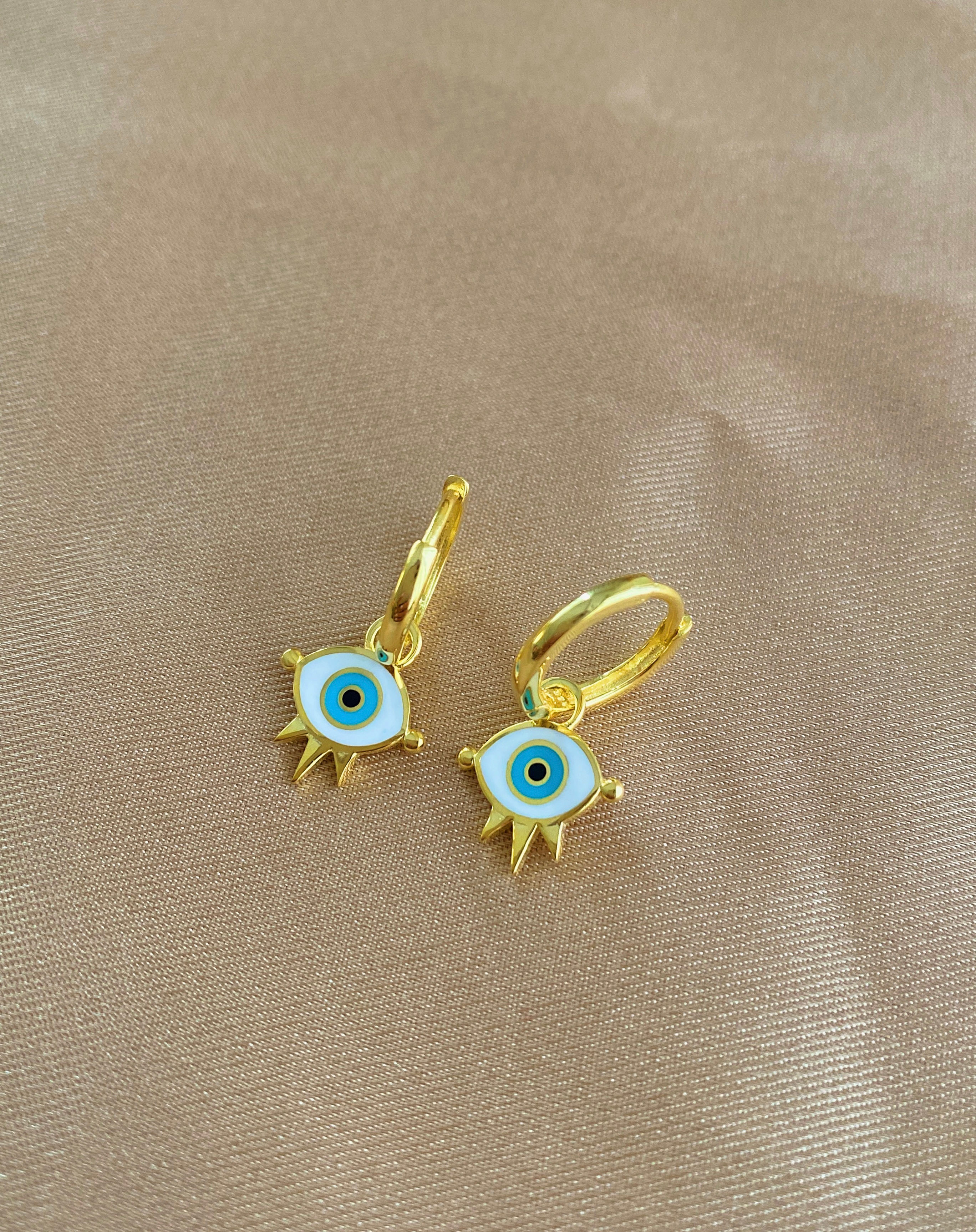 Tekli Mineli Göz Halka Küpe II -925 Gümüş