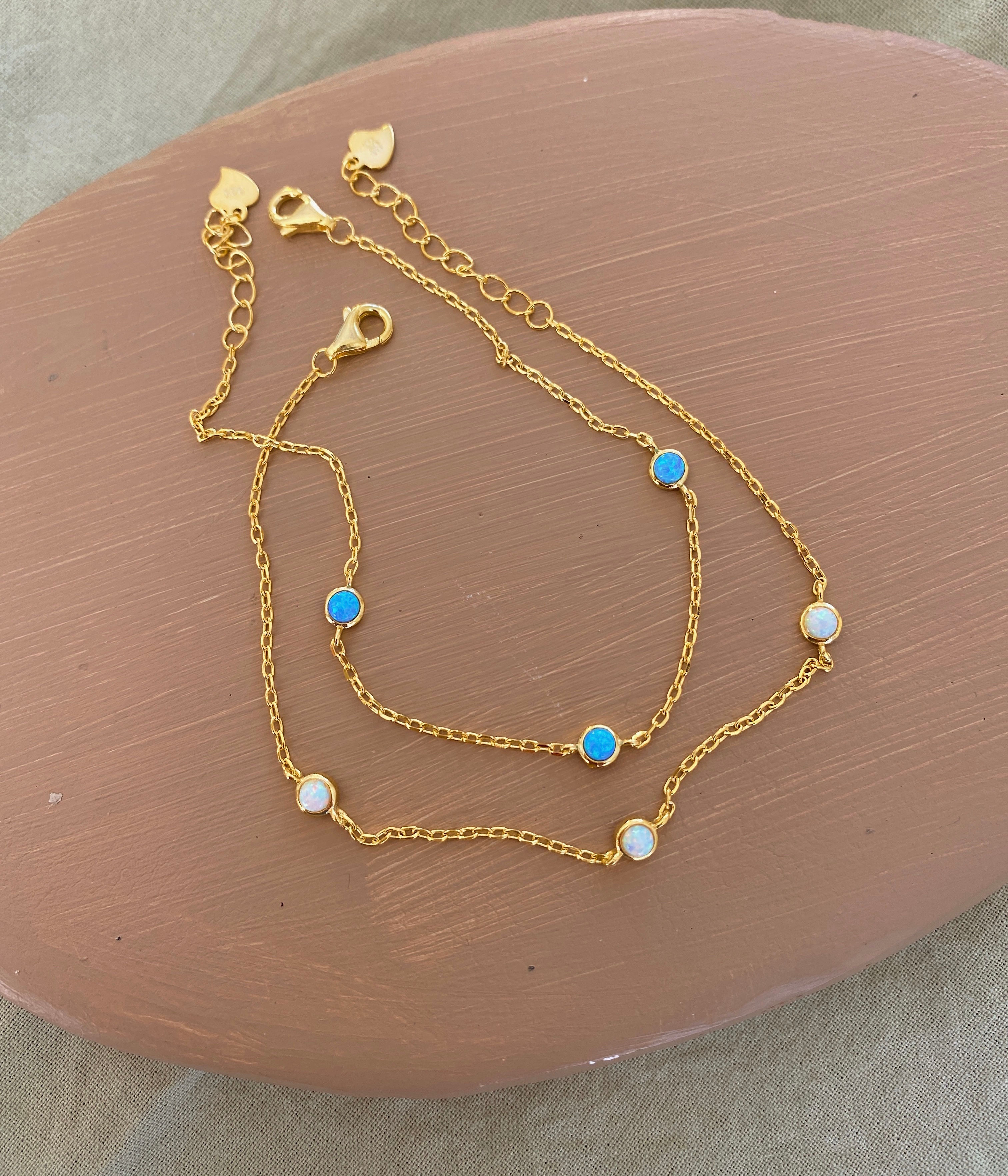 Taşlı Sıra Opal Bileklik | 925 Gümüş