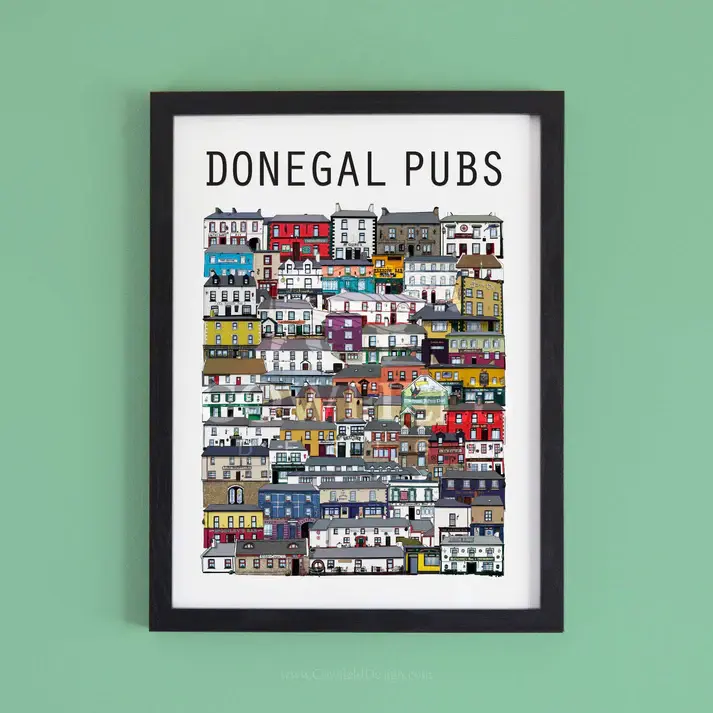 Donegal Pubs Print 70 x 50 Framed