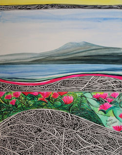Paesaggio etneo con fiori