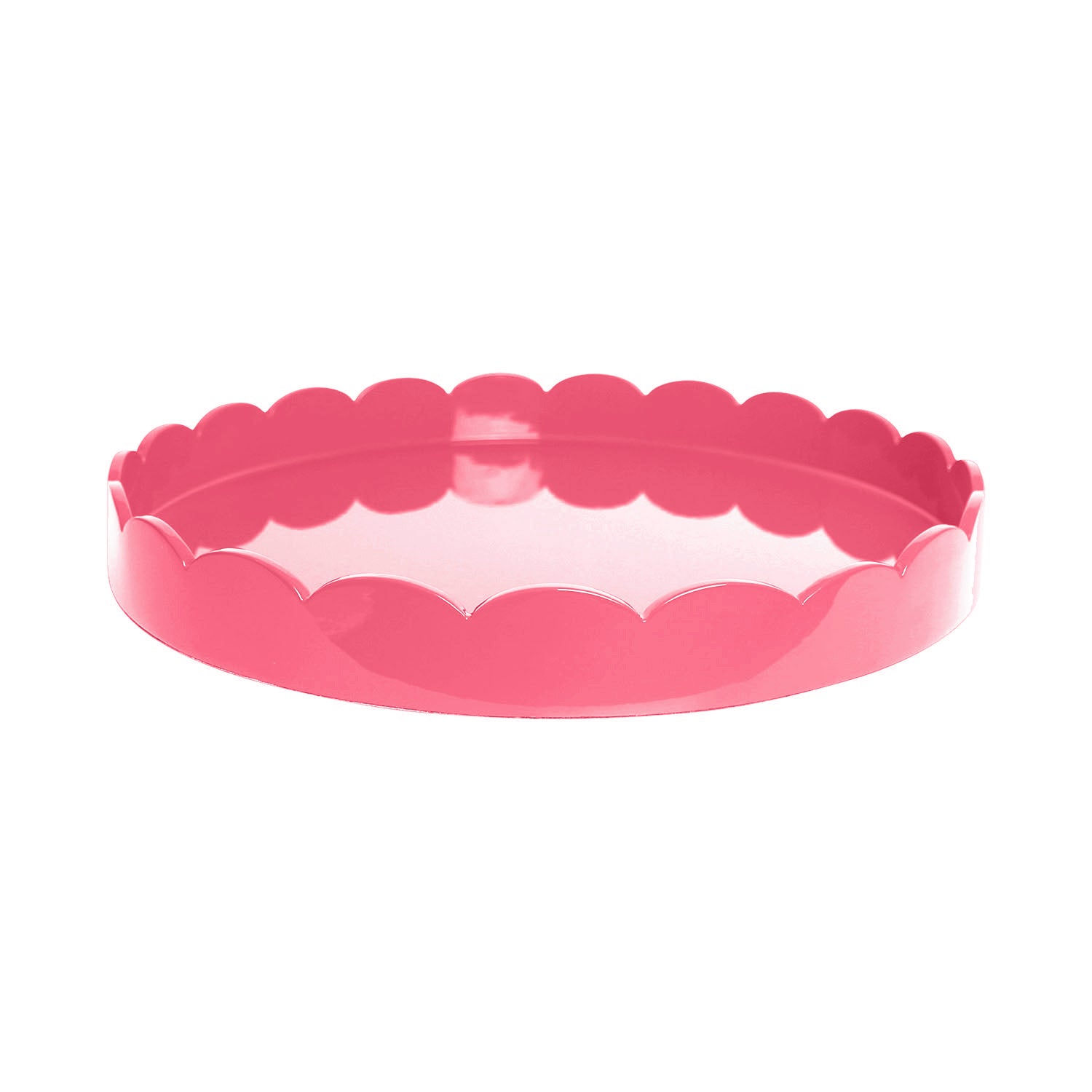 Round Medium Scalloped Lacquer Tray - Watermelon