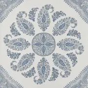Samarkand Wallpaper - Blue Blue On White