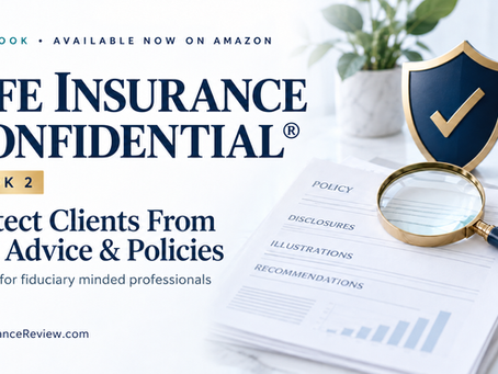 Life Insurance Confidential Book 2: Protect Clients From Bad Advice & Policies, a guide for fiduciary minded professionals, available now on Amazon.