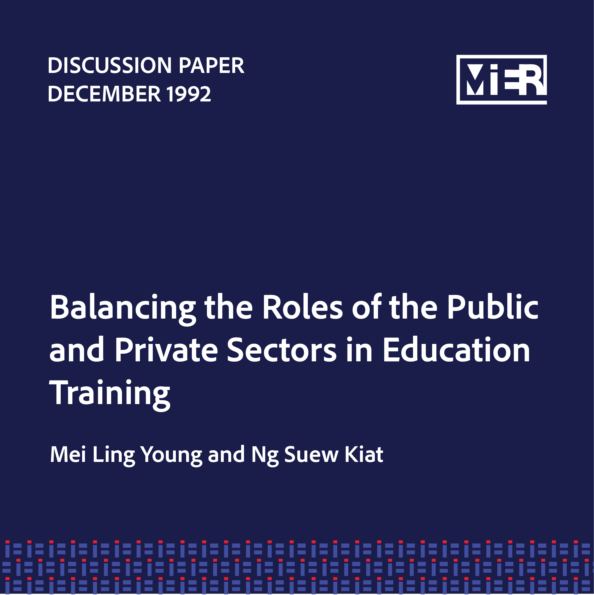 Balancing the Roles of the Public and Private Sectors in Education Training