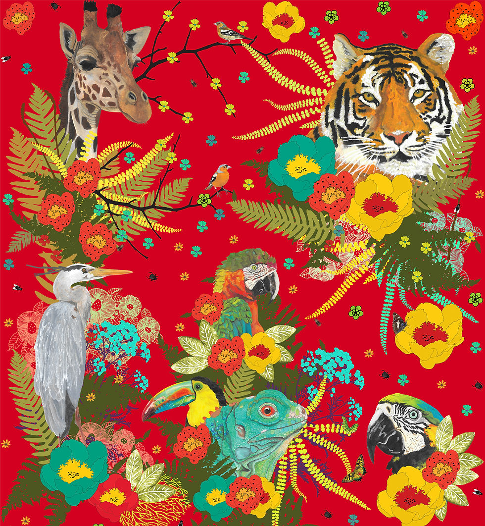 Miniature : Papier peint Animaux Bulle rouge