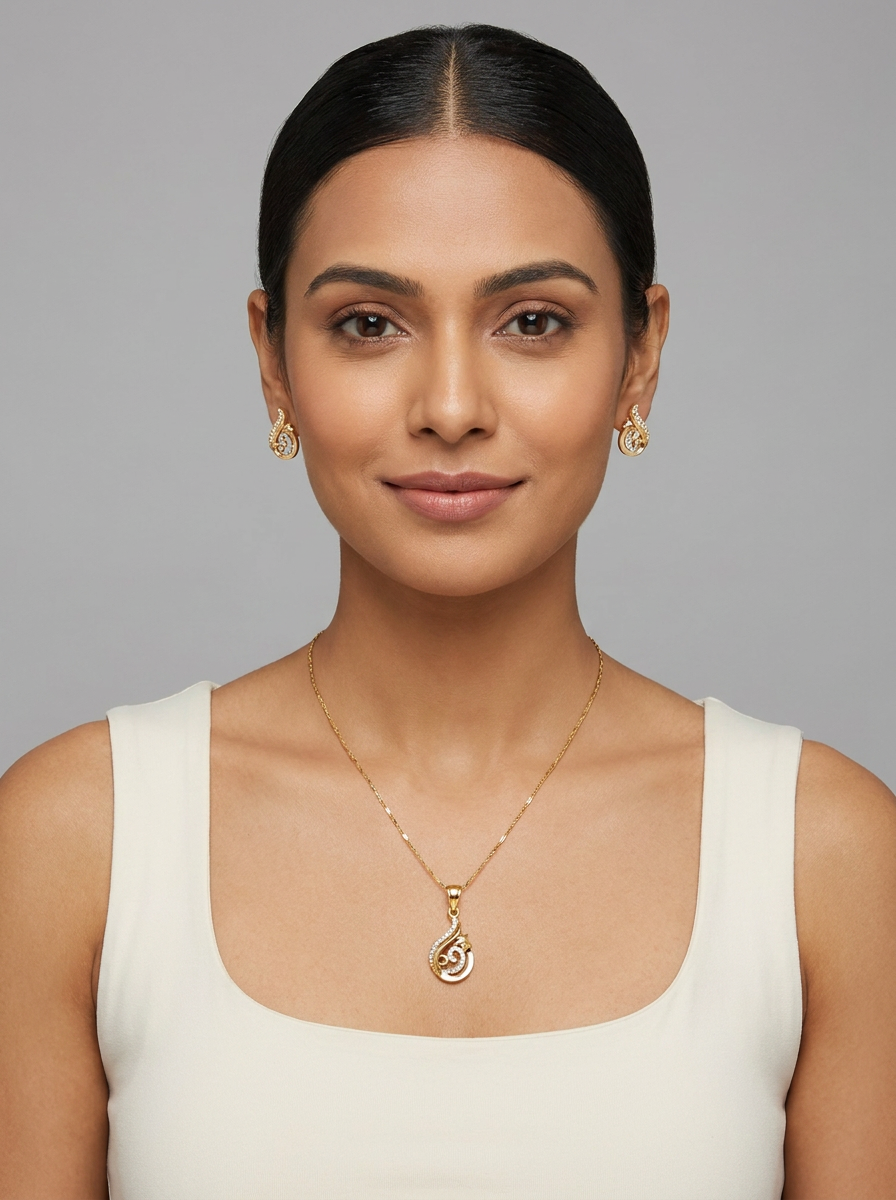 Golden Paisley Swirl Jewelry Set