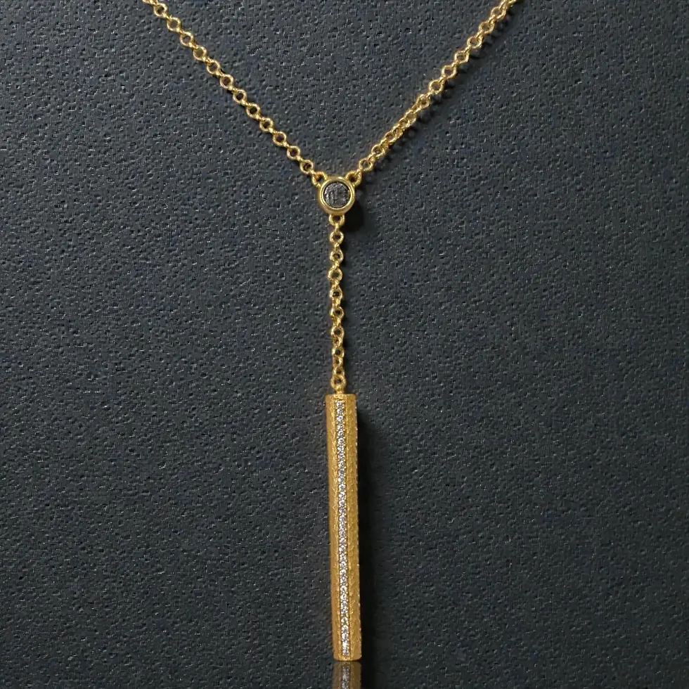 Thumbnail: Gold Colette Hammered Lariat Necklace