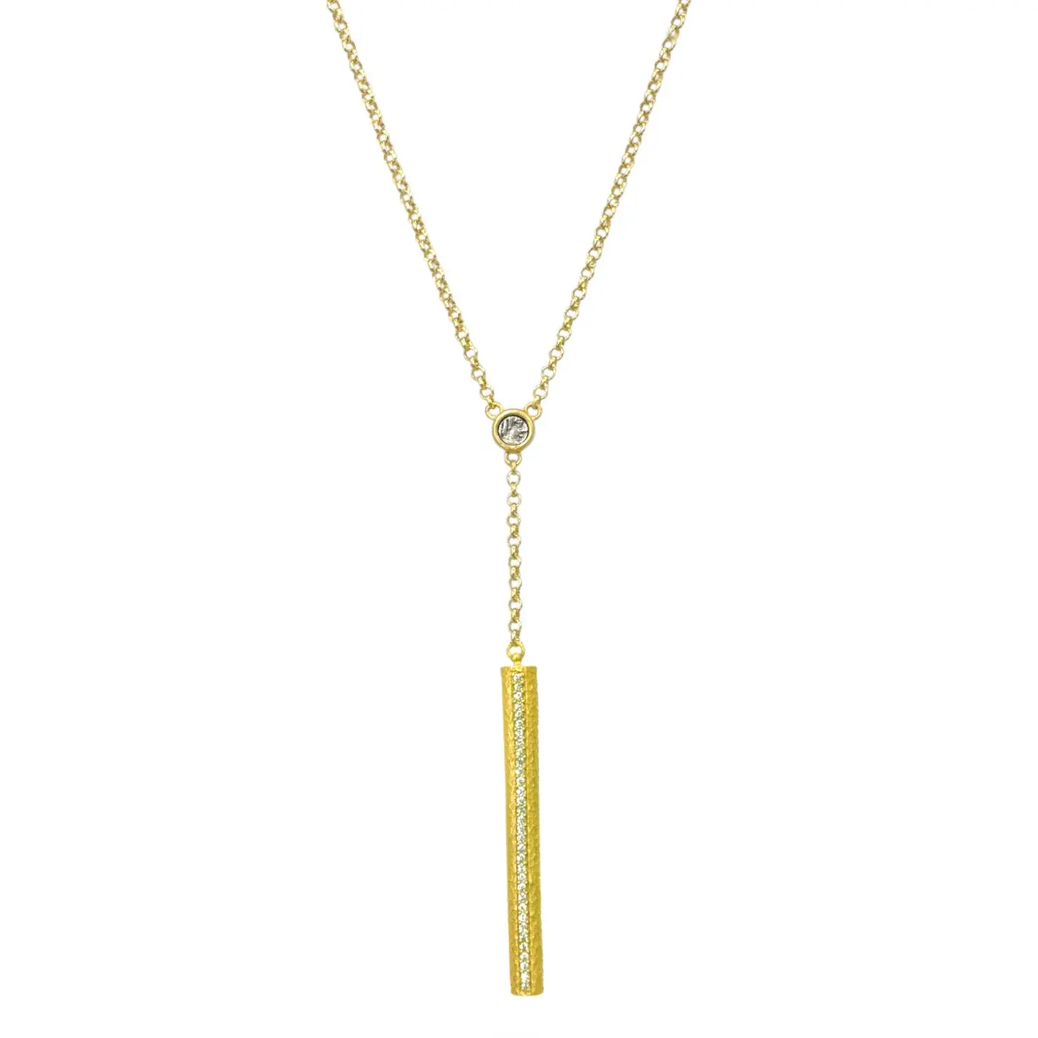 Gold Colette Hammered Lariat Necklace