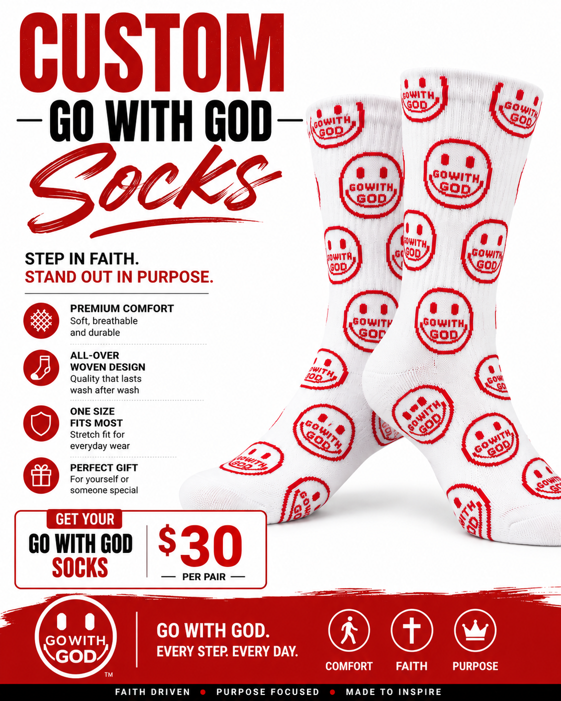 CUSTOM GO WITH GOD™ SOCKS