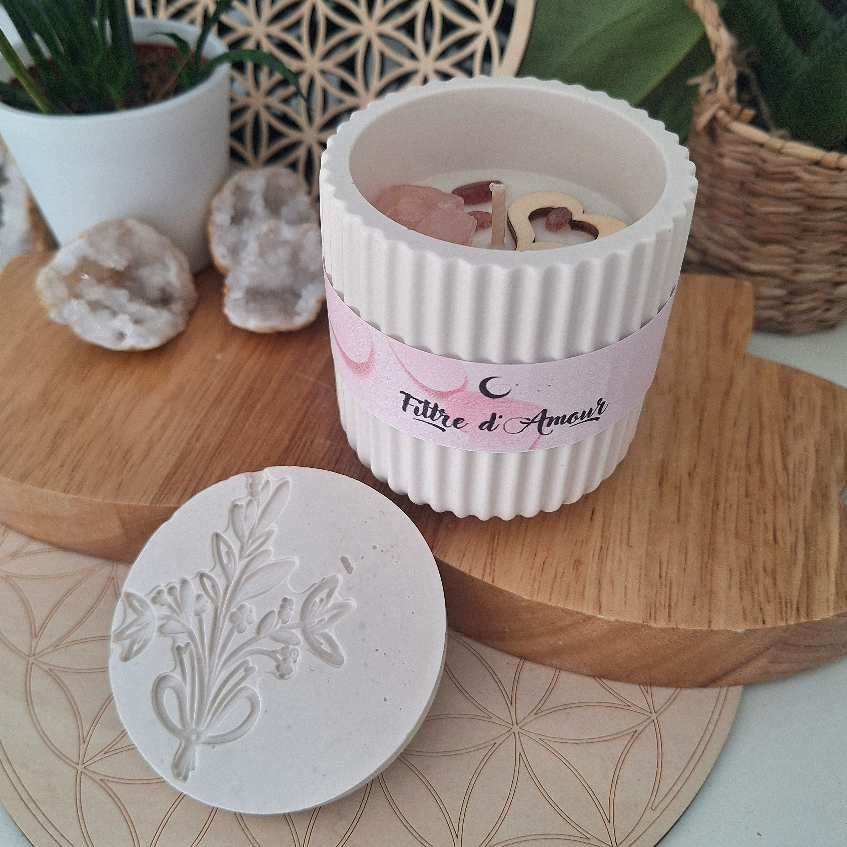 Bougie artisanal pot crème senteur Filtre d'Amour 