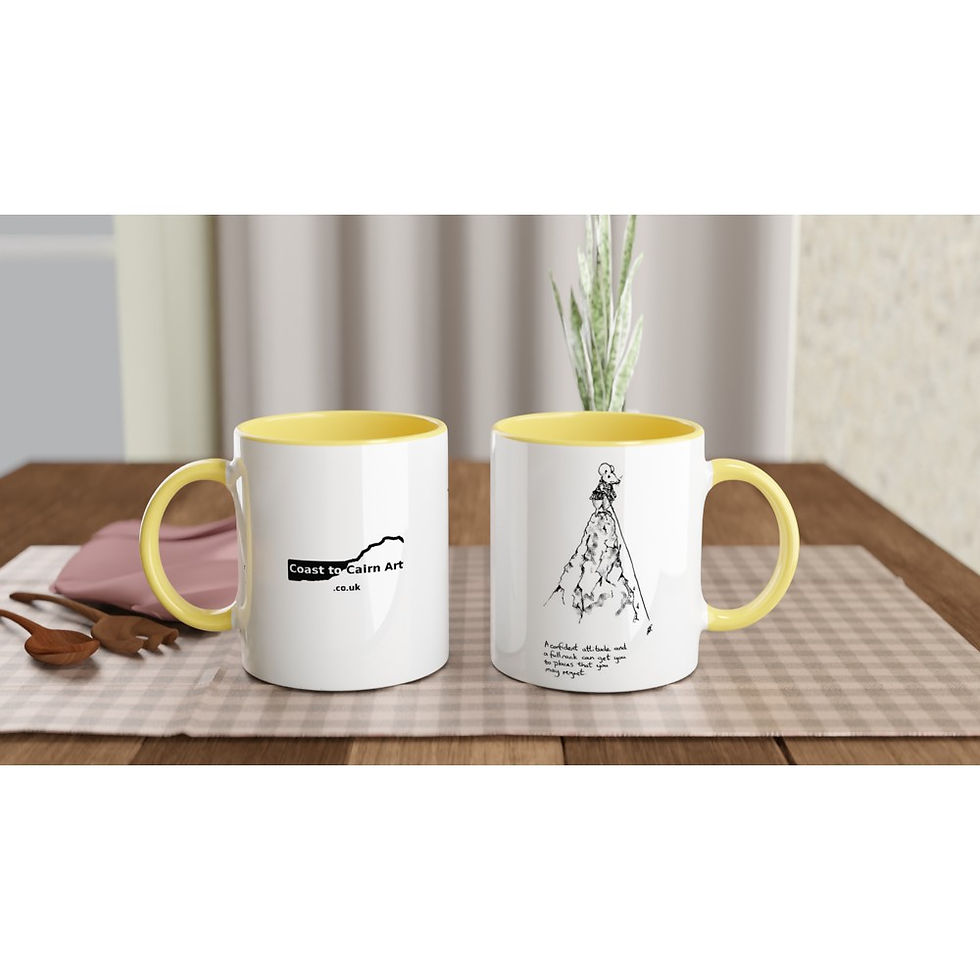 Thumbnail: Mousetaineer White 11oz Ceramic Mug with Color Inside