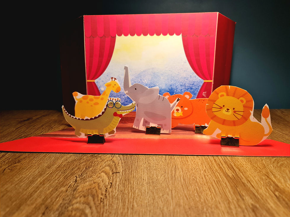 Thumbnail: Animal Paper Puppet Theatre Stage, Craft Stick Pretend Play, Childcare Activity