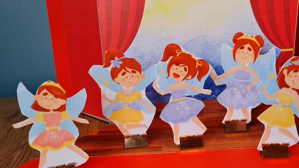 Thumbnail: Fairy Tale Ballerina Paper Puppet Theatre Stage, Craft Stick Pretend Play