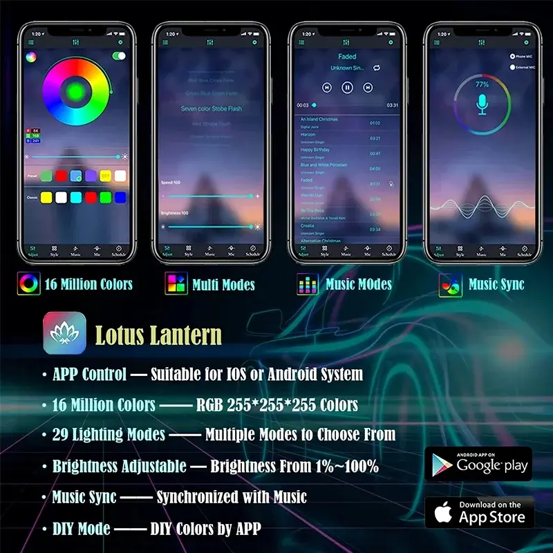 Thumbnail: Flexible EL Wire Lights With App Control Ambient Atmosphere Strip Light Decorati
