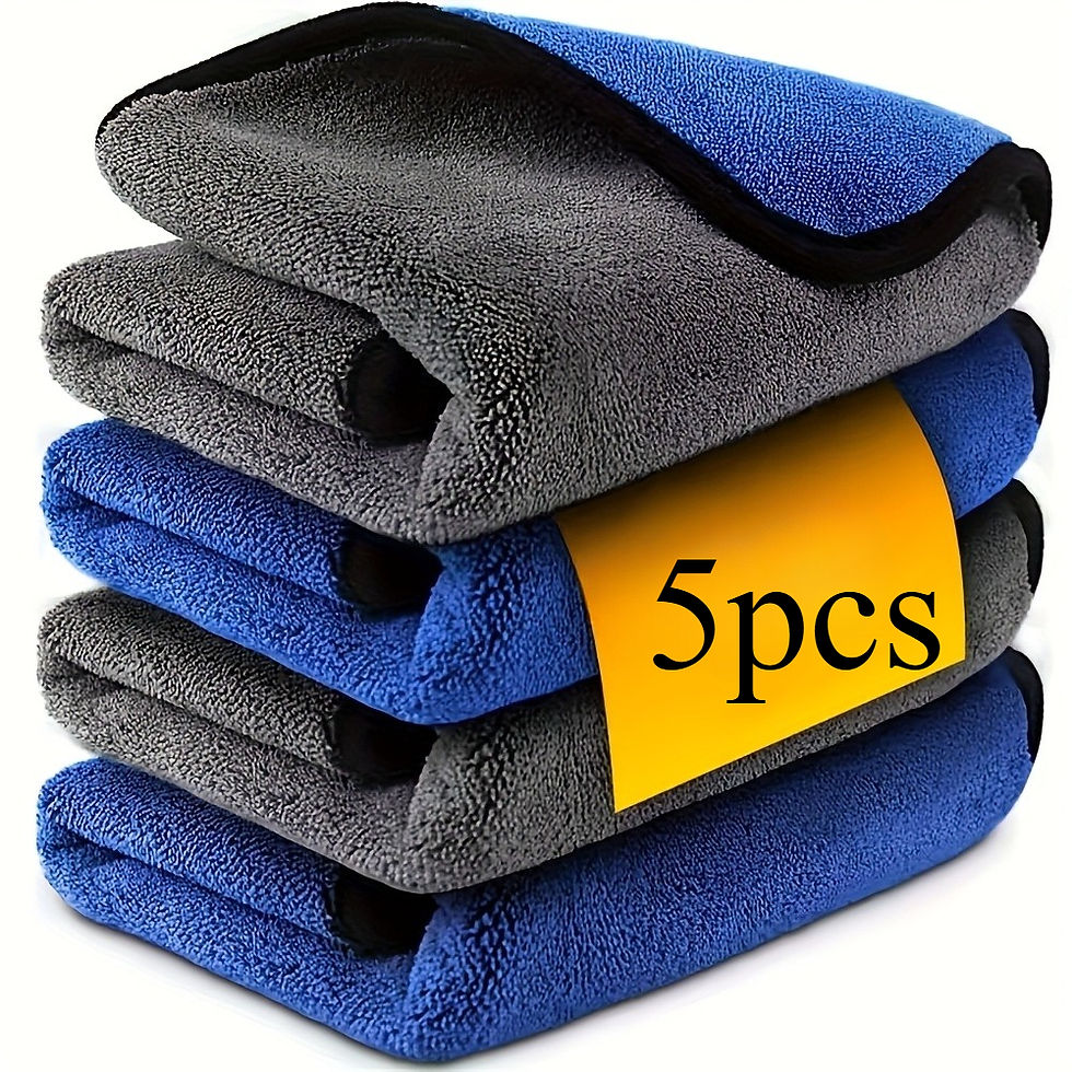 Thumbnail: 1-10pcs Microfiber Car Cleaning Towels Ultra Absorbent Car Drying Cloth Auto Det