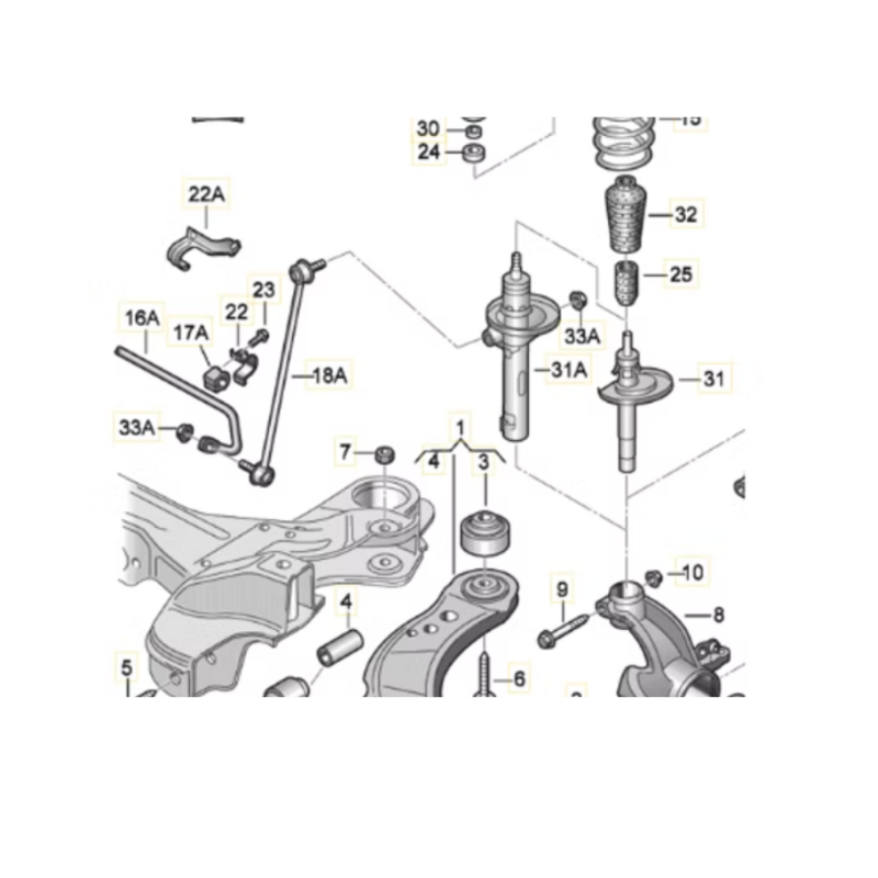 Anti Roll Bar Bush Kit 21mm - Seat Toledo MKII 1998-2006 1J0 411 314T