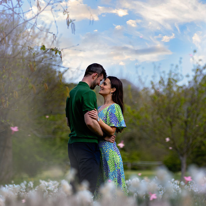 Natural engagement photography in Oxfordshire before a wedding.