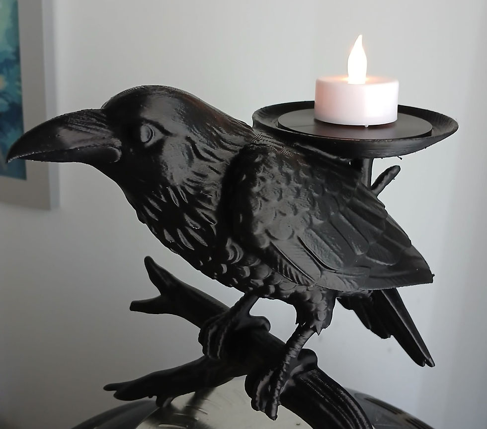 Thumbnail: 3d Printed Crow sitting on branch, candle holder
