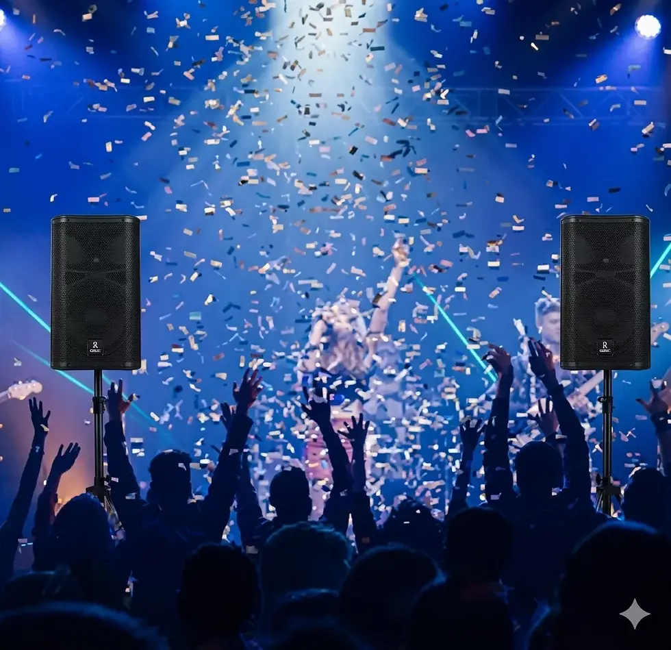 PA speaker system and 4 channel DJ power mixer rental in Houston